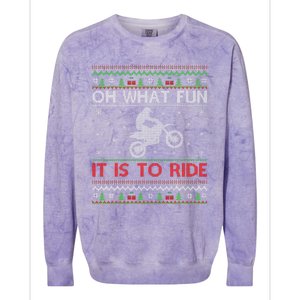 Oh What Fun It Is To Ride Xmas Ugly Motocross Christmas Colorblast Crewneck Sweatshirt