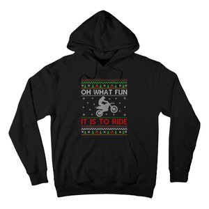 Oh What Fun It Is To Ride Xmas Ugly Motocross Christmas Hoodie