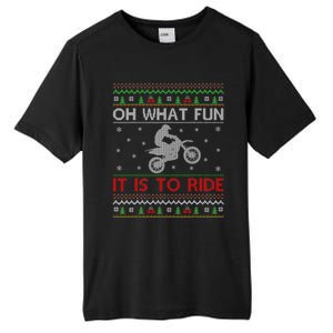 Oh What Fun It Is To Ride Xmas Ugly Motocross Christmas Tall Fusion ChromaSoft Performance T-Shirt