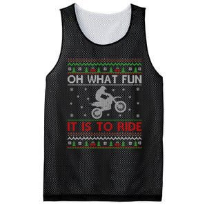 Oh What Fun It Is To Ride Xmas Ugly Motocross Christmas Mesh Reversible Basketball Jersey Tank