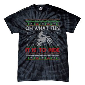 Oh What Fun It Is To Ride Xmas Ugly Motocross Christmas Tie-Dye T-Shirt