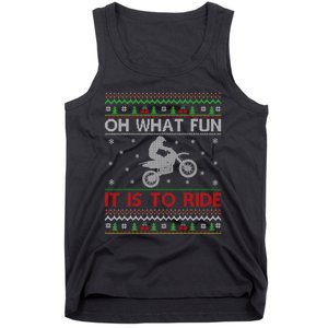 Oh What Fun It Is To Ride Xmas Ugly Motocross Christmas Tank Top