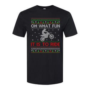 Oh What Fun It Is To Ride Xmas Ugly Motocross Christmas Softstyle CVC T-Shirt