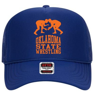 Oklahoma Wrestling Gift High Crown Mesh Back Trucker Hat