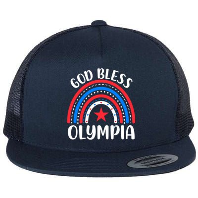 Olympia Washington Gift I Love Olympia Usa Gift Flat Bill Trucker Hat