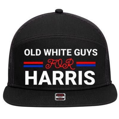 Old White Guys For Harris Kamala 7 Panel Mesh Trucker Snapback Hat