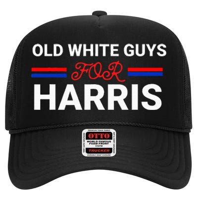 Old White Guys For Harris Kamala High Crown Mesh Back Trucker Hat