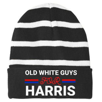 Old White Guys For Harris Kamala Striped Beanie with Solid Band