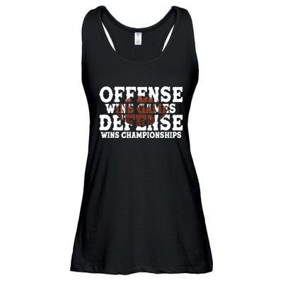 Offense Wins Games Defense Wins Championships Ladies Essential Flowy Tank