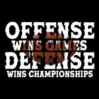 Offense Wins Games Defense Wins Championships Flat Bill Trucker Hat