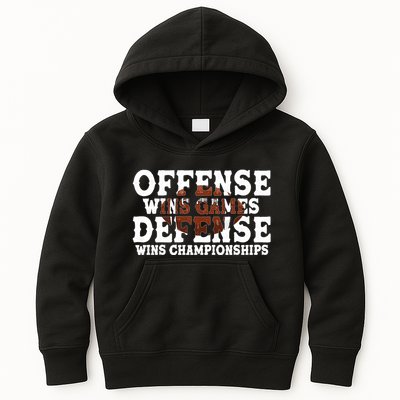 Offense Wins Games Defense Wins Championships Kids Hoodie