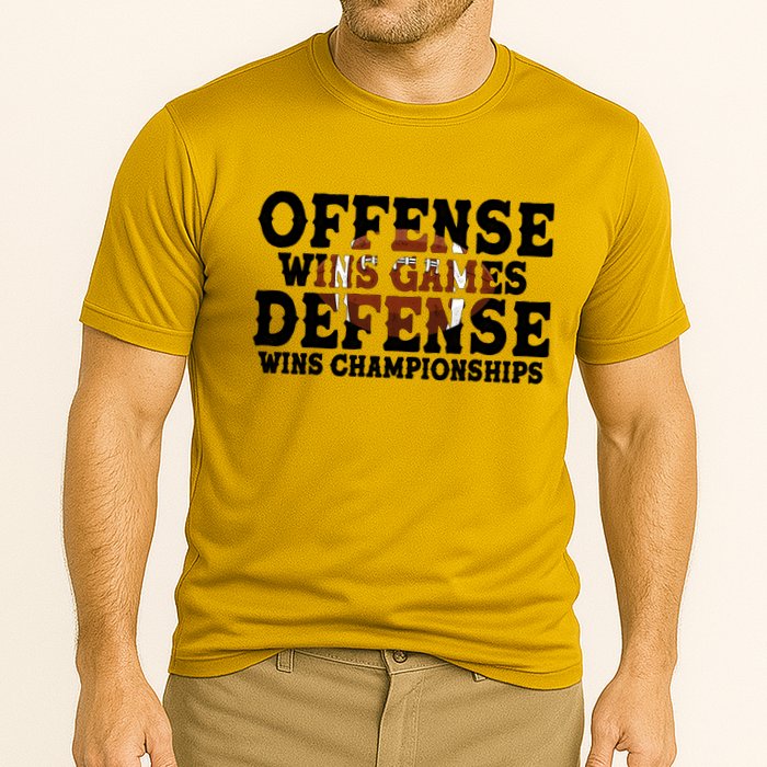 Offense Wins Games Defense Wins Championships Cooling Performance Crew T-Shirt