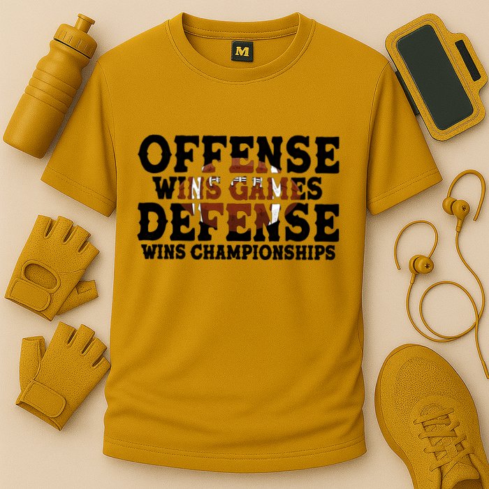 Offense Wins Games Defense Wins Championships Cooling Performance Crew T-Shirt