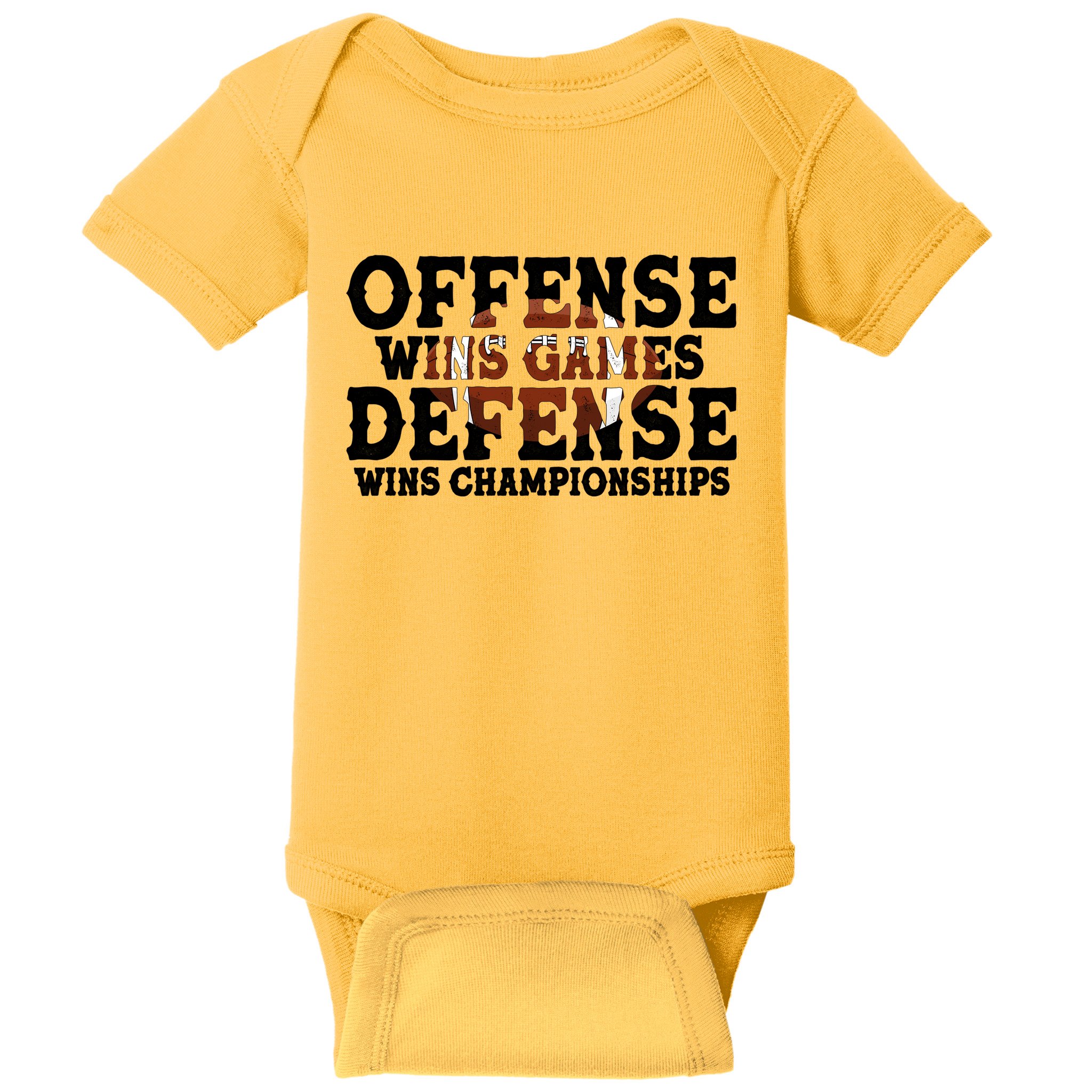 Offense Wins Games Defense Wins Championships Baby Bodysuit