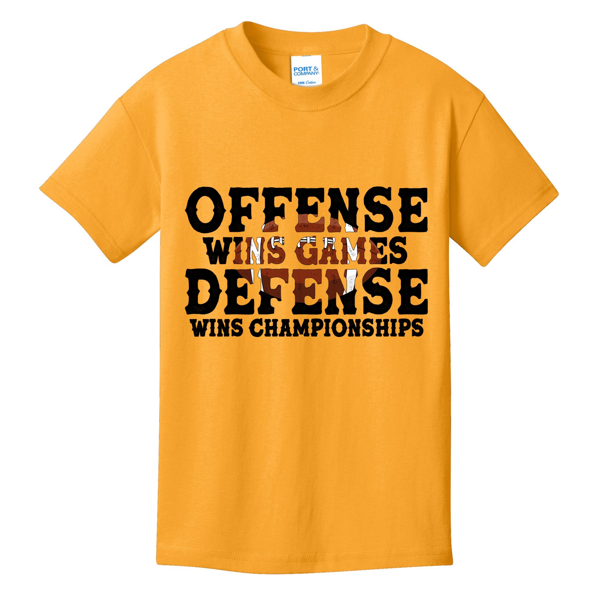 Offense Wins Games Defense Wins Championships Kids T-Shirt