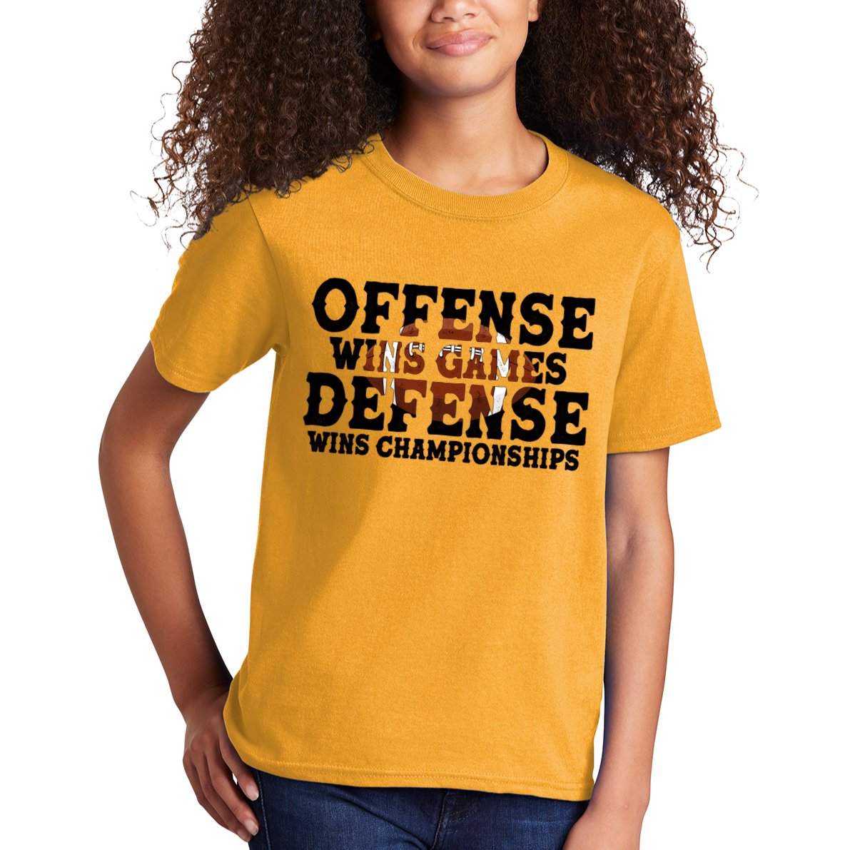 Offense Wins Games Defense Wins Championships Kids T-Shirt