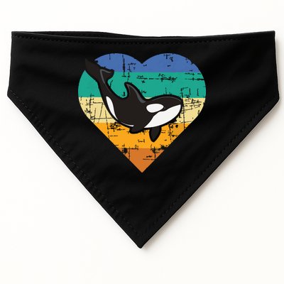 Orca Whale Heart Whale Lover Marine Biologist Whales USA-Made Doggie Bandana