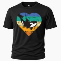 Orca Whale Heart Whale Lover Marine Biologist Whales Cooling Performance Crew T-Shirt