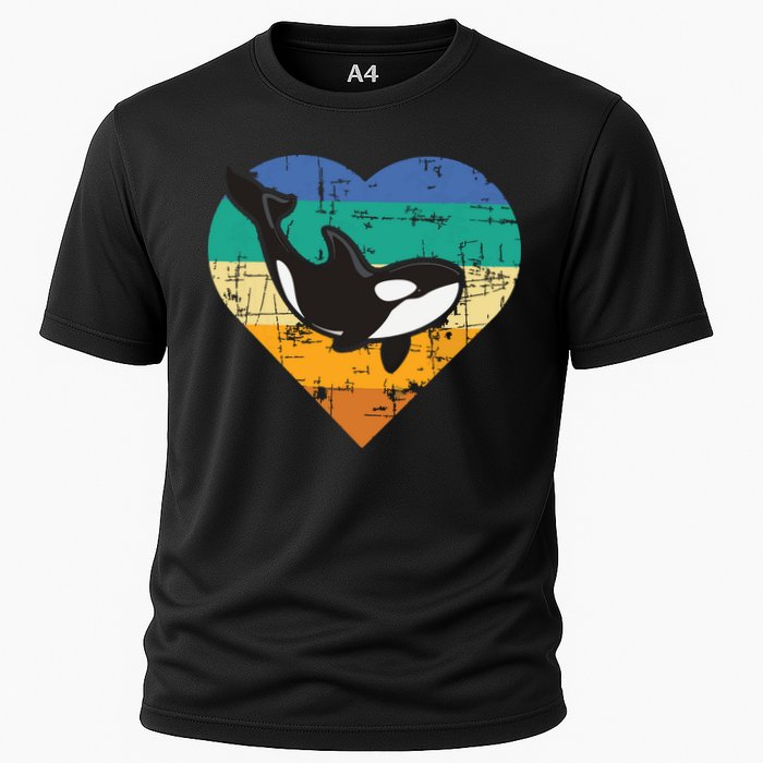 Orca Whale Heart Whale Lover Marine Biologist Whales Cooling Performance Crew T-Shirt