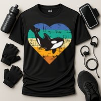 Orca Whale Heart Whale Lover Marine Biologist Whales Cooling Performance Crew T-Shirt