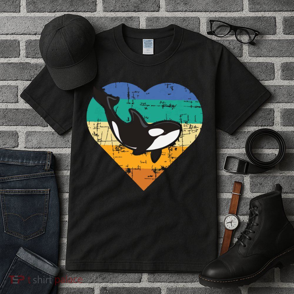 Orca Whale Heart Whale Lover Marine Biologist Whales Tall T-Shirt