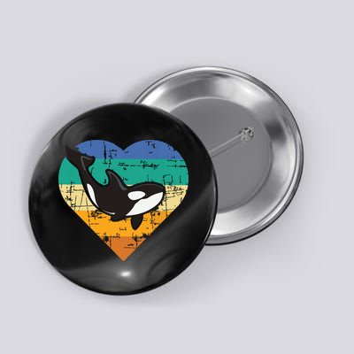 Orca Whale Heart Whale Lover Marine Biologist Whales Button