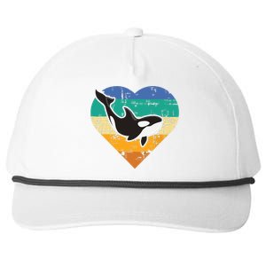 Orca Whale Heart Whale Lover Marine Biologist Whales Snapback Five-Panel Rope Hat