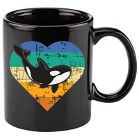 Orca Whale Heart Whale Lover Marine Biologist Whales 11oz C Handle Ceramic Mug