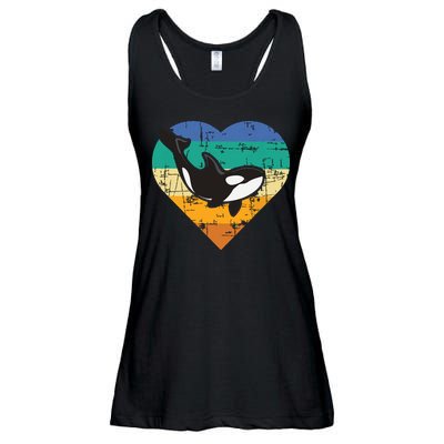 Orca Whale Heart Whale Lover Marine Biologist Whales Ladies Essential Flowy Tank