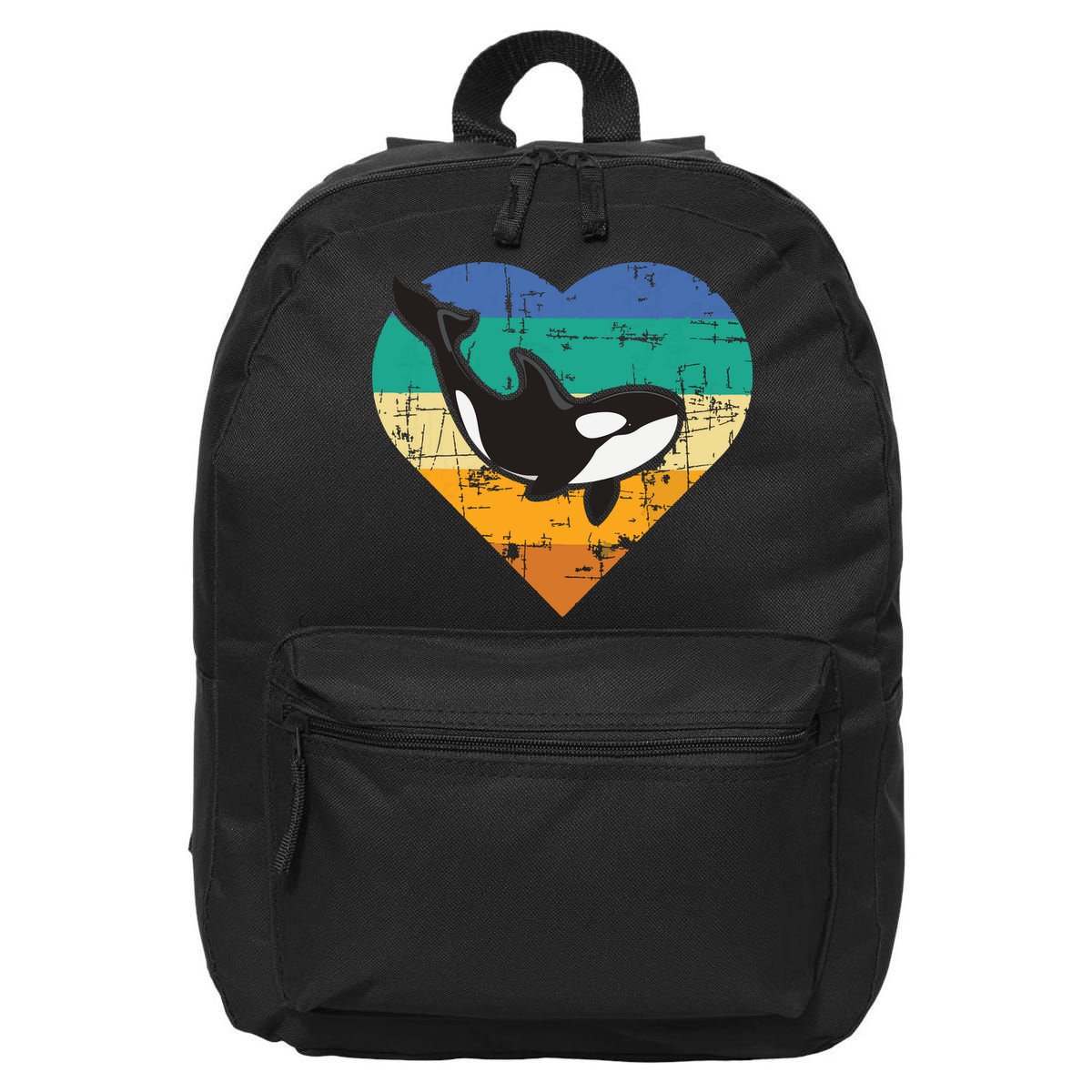 Orca Whale Heart Whale Lover Marine Biologist Whales 16 in Basic Backpack