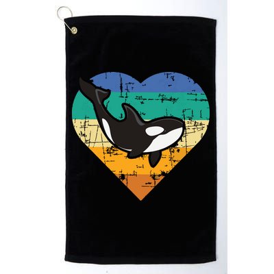 Orca Whale Heart Whale Lover Marine Biologist Whales Golf Towel