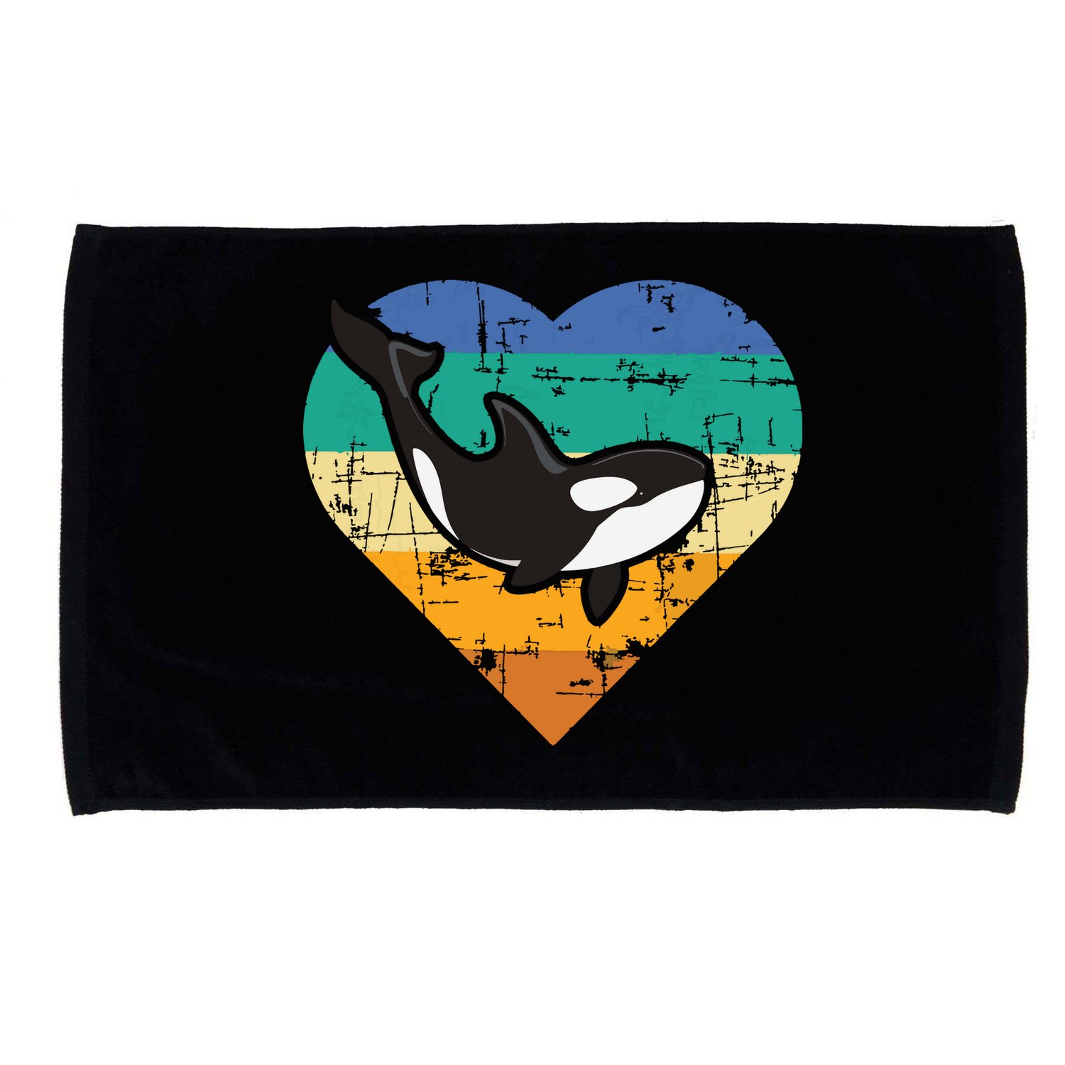 Orca Whale Heart Whale Lover Marine Biologist Whales Microfiber Hand Towel