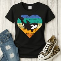 Orca Whale Heart Whale Lover Marine Biologist Whales Womens T-Shirt