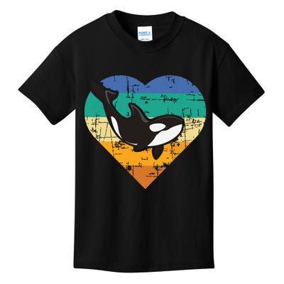 Orca Whale Heart Whale Lover Marine Biologist Whales Kids T-Shirt