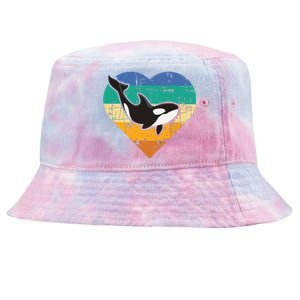 Orca Whale Heart Whale Lover Marine Biologist Whales Tie-Dyed Bucket Hat