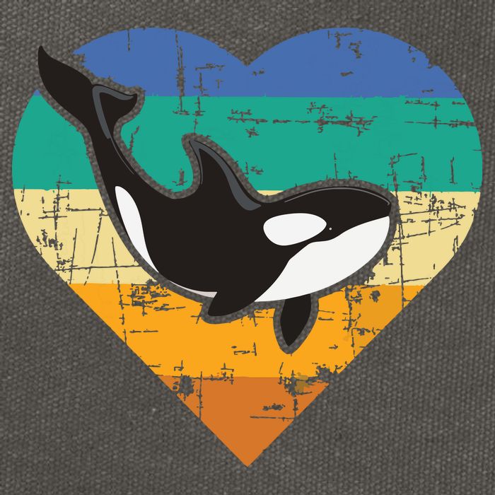 Orca Whale Heart Whale Lover Marine Biologist Whales Cotton Canvas Backpack