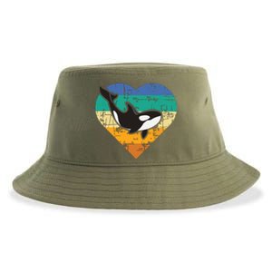 Orca Whale Heart Whale Lover Marine Biologist Whales Sustainable Bucket Hat