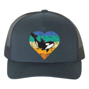 Orca Whale Heart Whale Lover Marine Biologist Whales Yupoong Adult 5-Panel Trucker Hat