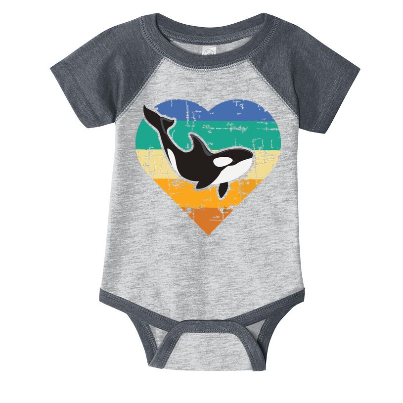 Orca Whale Heart Whale Lover Marine Biologist Whales Infant Baby Jersey Bodysuit
