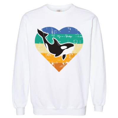 Orca Whale Heart Whale Lover Marine Biologist Whales Garment-Dyed Sweatshirt
