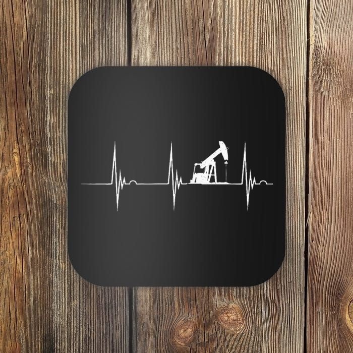 Oilfield Worker Heartbeat EKG Pulse Oil Rig American Gas Coaster