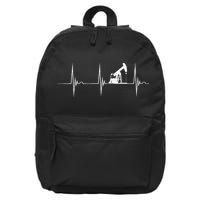 Oilfield Worker Heartbeat EKG Pulse Oil Rig American Gas 16 in Basic Backpack