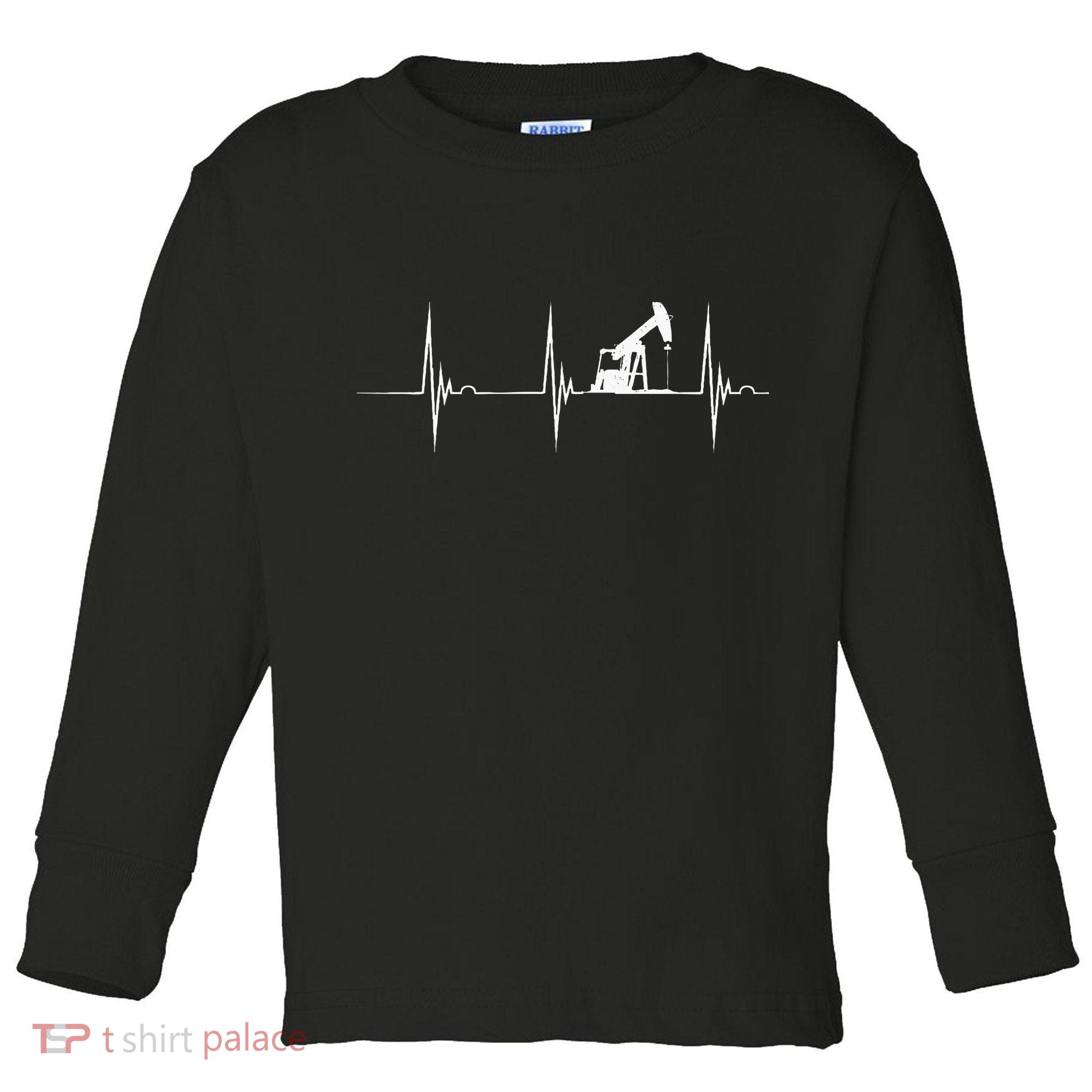 Oilfield Worker Heartbeat EKG Pulse Oil Rig American Gas Toddler Long Sleeve Shirt
