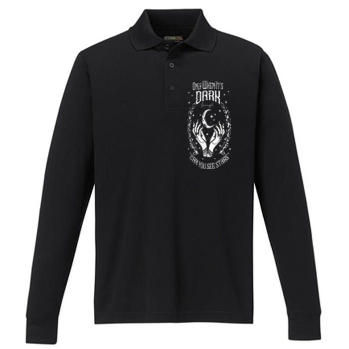 Only When It’S Dark Enough Can You See Stars Harris 2024 Performance Long Sleeve Polo