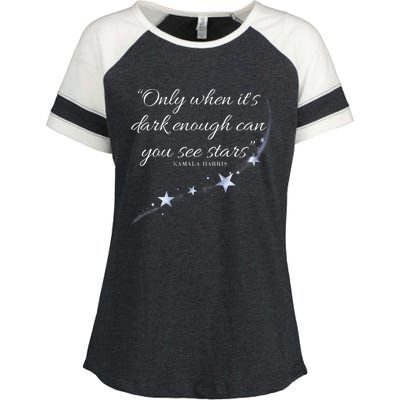 Only When It’S Dark Enough Can You See Stars Kamala Harris Enza Ladies Jersey Colorblock Tee