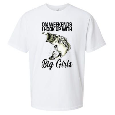 On Weekends I Hook Up With Big Girls Sueded Cloud Jersey T-Shirt