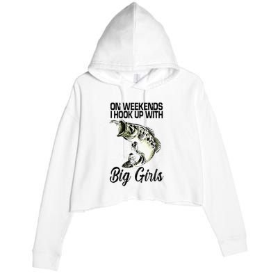 On Weekends I Hook Up With Big Girls Crop Fleece Hoodie