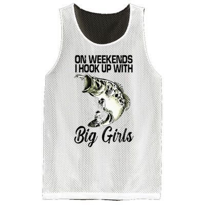 On Weekends I Hook Up With Big Girls Mesh Reversible Basketball Jersey Tank