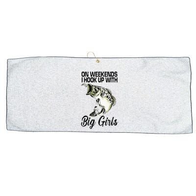 On Weekends I Hook Up With Big Girls Large Microfiber Waffle Golf Towel