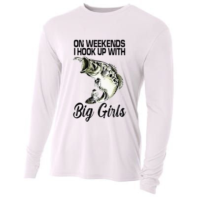On Weekends I Hook Up With Big Girls Cooling Performance Long Sleeve Crew